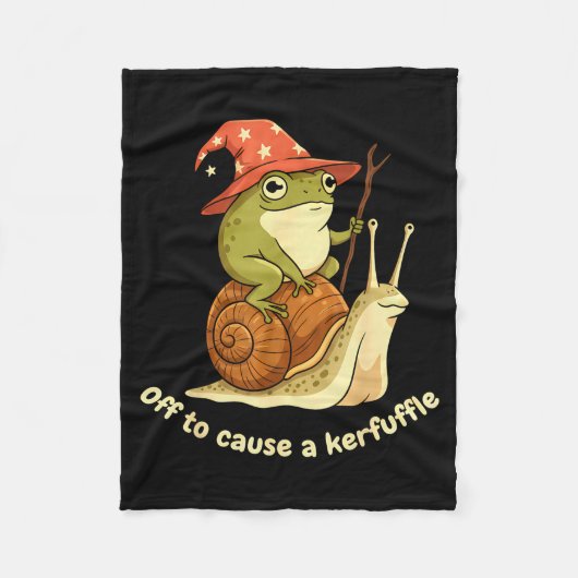Off To Cause A Kerfuffle Funny Cowboy Frog Meme  フリースブランケット (正面)