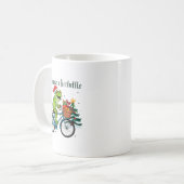 Off To Cause A Kerfuffle Funny Frog Santa Christma コーヒーマグカップ (正面左)