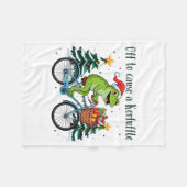 Off To Cause A Kerfuffle Funny Frog Santa Christma フリースブランケット (正面(横))