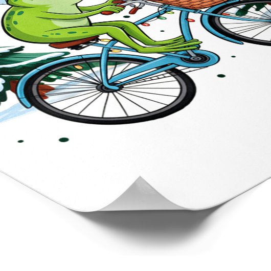 Off To Cause A Kerfuffle Funny Frog Santa Christma ポスター (角)