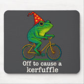 Off To Cause A Kerfuffle Funny Frog Wizard Bicycle マウスパッド (正面)