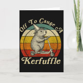 Off To Cause A Kerfuffle Funny Groundhog Riding Sc カード (正面)