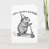 Off To Cause A Kerfuffle, Funny Groundhog Scooter  カード (正面)