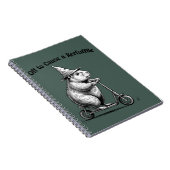 Off To Cause A Kerfuffle Funny Groundhog Scooter ノートブック (右側)