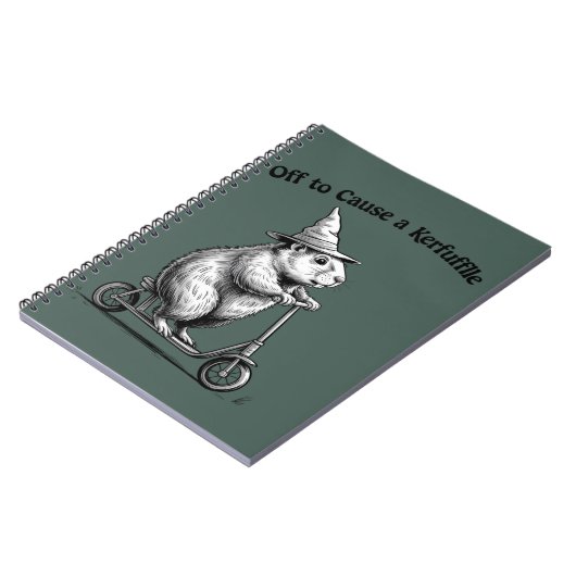 Off To Cause A Kerfuffle Funny Groundhog Scooter ノートブック (左側)
