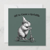 Off To Cause A Kerfuffle Funny Groundhog Scooter  招待状 (正面)