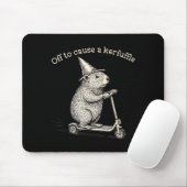 Off To Cause A Kerfuffle Funny Groundhog Scooter S マウスパッド (マウス)
