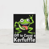 Off To Cause A Kerfuffle Funny Meme Frog Mischief  カード (正面)