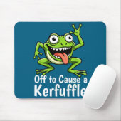 Off To Cause A Kerfuffle Funny Meme Frog Mischief  マウスパッド (マウス)