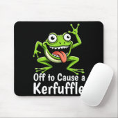 Off To Cause A Kerfuffle Funny Meme Frog Mischief  マウスパッド (マウス)