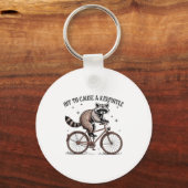 Off To Cause A Kerfuffle Funny Raccoon Meme Men Wo キーホルダー (正面)