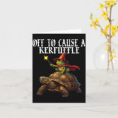 Off To Cause A Kerfuffle Funny Whimsical Frog Wiza カード (黄色い花)