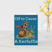 Off To Cause A Kerfuffle Raccoon Whimsical Wizard  カード (黄色い花)