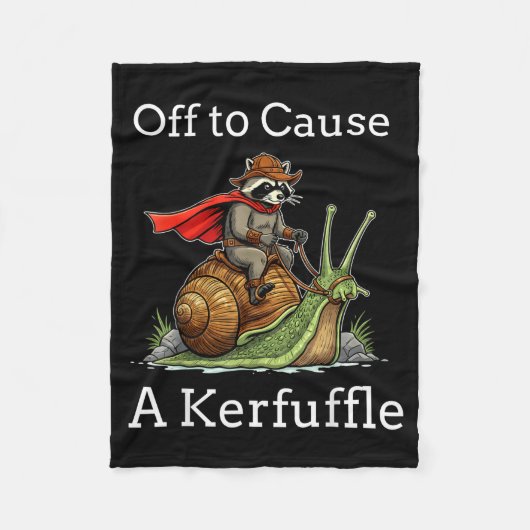 Off To Cause A Kerfuffle Raccoon Whimsical Wizard  フリースブランケット (正面)