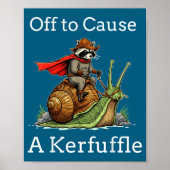 Off To Cause A Kerfuffle Raccoon Whimsical Wizard  ポスター (正面)