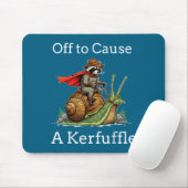 Off To Cause A Kerfuffle Raccoon Whimsical Wizard  マウスパッド (マウス)