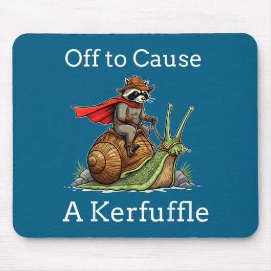Off To Cause A Kerfuffle Raccoon Whimsical Wizard  マウスパッド (正面)