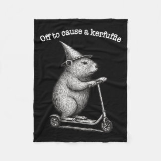 Off To Cause A Kerfuffle Scooter Groundhog Premium フリースブランケット