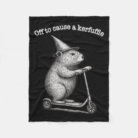 Off To Cause A Kerfuffle Scooter Groundhog Premium フリースブランケット (正面)