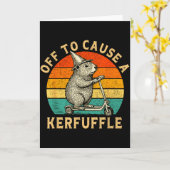 Off To Cause A Kerfuffle Silly Groundhog Scooter A カード (黄色い花)