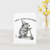 Off To Cause A Kerfuffle Weirore Sayings Funny Mem カード (黄色い花)