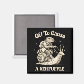 Off to cause a kerfuffle wizard whimsical capybara マグネット (正面/裏面)