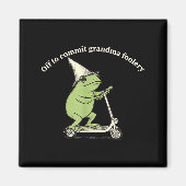 Off To Commit Grandma Foolery Funny Frog Meme  マグネット (正面)