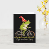 Off To Commit Mom Foolery Funny Frog Meme  カード (黄色い花)