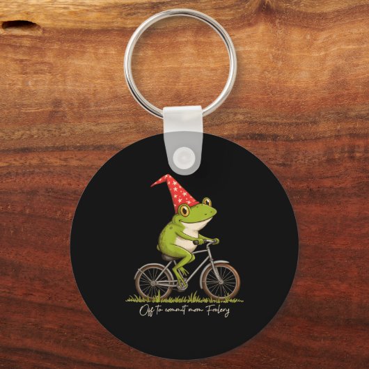Off To Commit Mom Foolery Funny Frog Meme  キーホルダー (正面)
