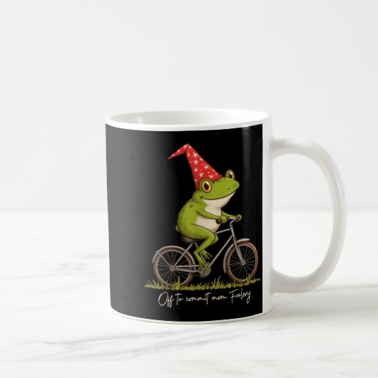 Off To Commit Mom Foolery Funny Frog Meme  コーヒーマグカップ (右)
