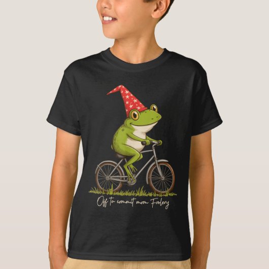 Off To Commit Mom Foolery Funny Frog Meme  Tシャツ (正面)