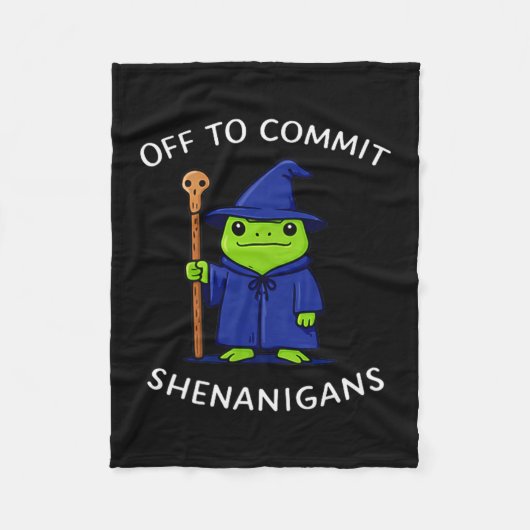 Off to commit shenanigans wizard frog meme Off to  フリースブランケット (正面)
