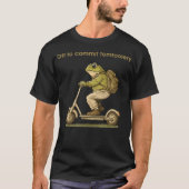 Off To Commit Tomfoolery Funny Frog Toad Scooter Tシャツ (正面)