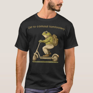 Off To Commit Tomfoolery Funny Frog Toad Scooter Tシャツ