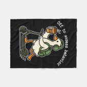 Off To Ess Behavior Funny Goose Aba Behavior Thera フリースブランケット (正面(横))