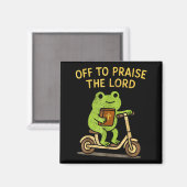 Off To Praise The Lord Frog Christian マグネット (正面/裏面)