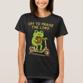 Off To Praise The Lord Frog Christian  Tシャツ (正面)