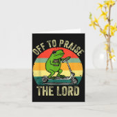 Off To Praise The Lord Funny Frog Bible Study Jesu カード (黄色い花)