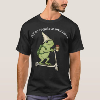 Off To Regulate Emotions Funny Frog Mental Health Tシャツ