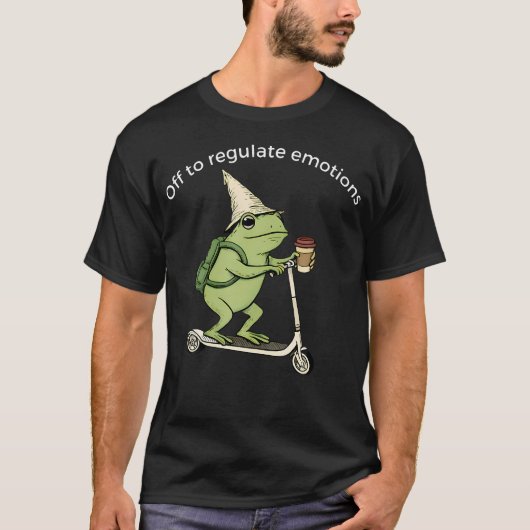 Off To Regulate Emotions Funny Frog Mental Health Tシャツ (正面)