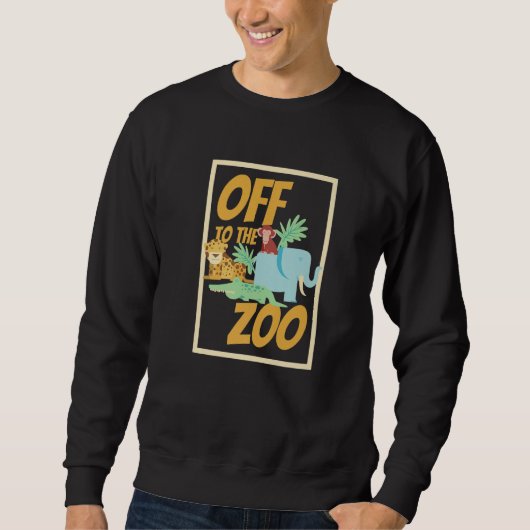 Off to the Zoo Animal and Zoo スウェットシャツ (正面)