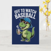 Off to Watch Baseball Dinosaur Card  カード (黄色い花)