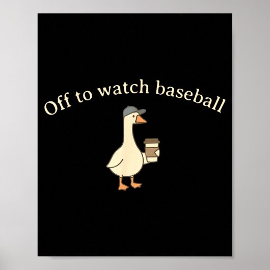 Off to watch baseball funny baseball mom goose ポスター (正面)