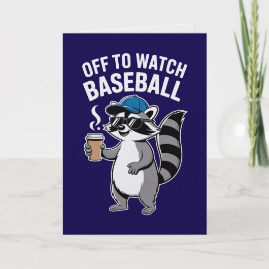 Off to Watch Baseball Raccoon Car カード (正面)