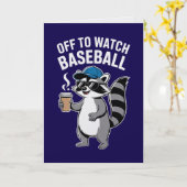 Off to Watch Baseball Raccoon Car カード (黄色い花)