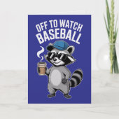 Off to Watch Baseball Raccoon Card  カード (正面)