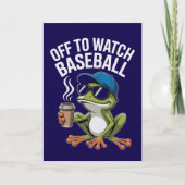 Off to Watch Baseball Sporty Frog Card  カード (正面)