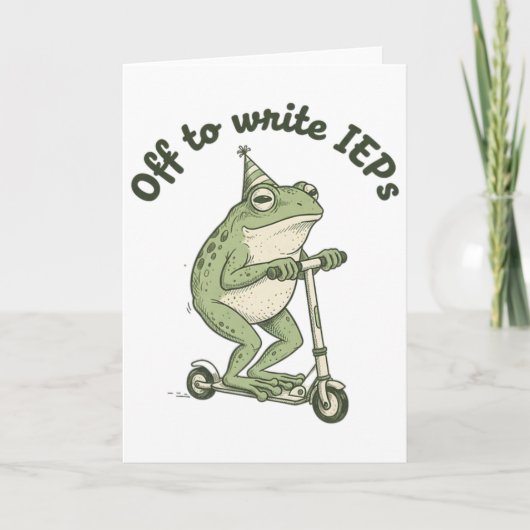 Off To Write Ieps Funny Frog Special Education Tea カード (正面)