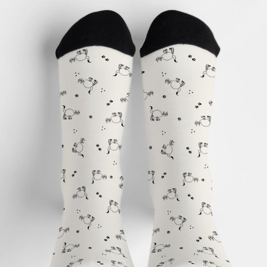 Off-white Cat Line Art Pattern Socks ソックス (上部)