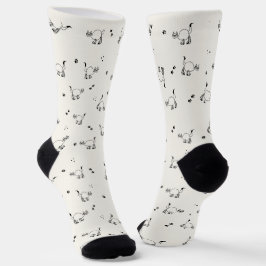 Off-white Cat Line Art Pattern Socks ソックス